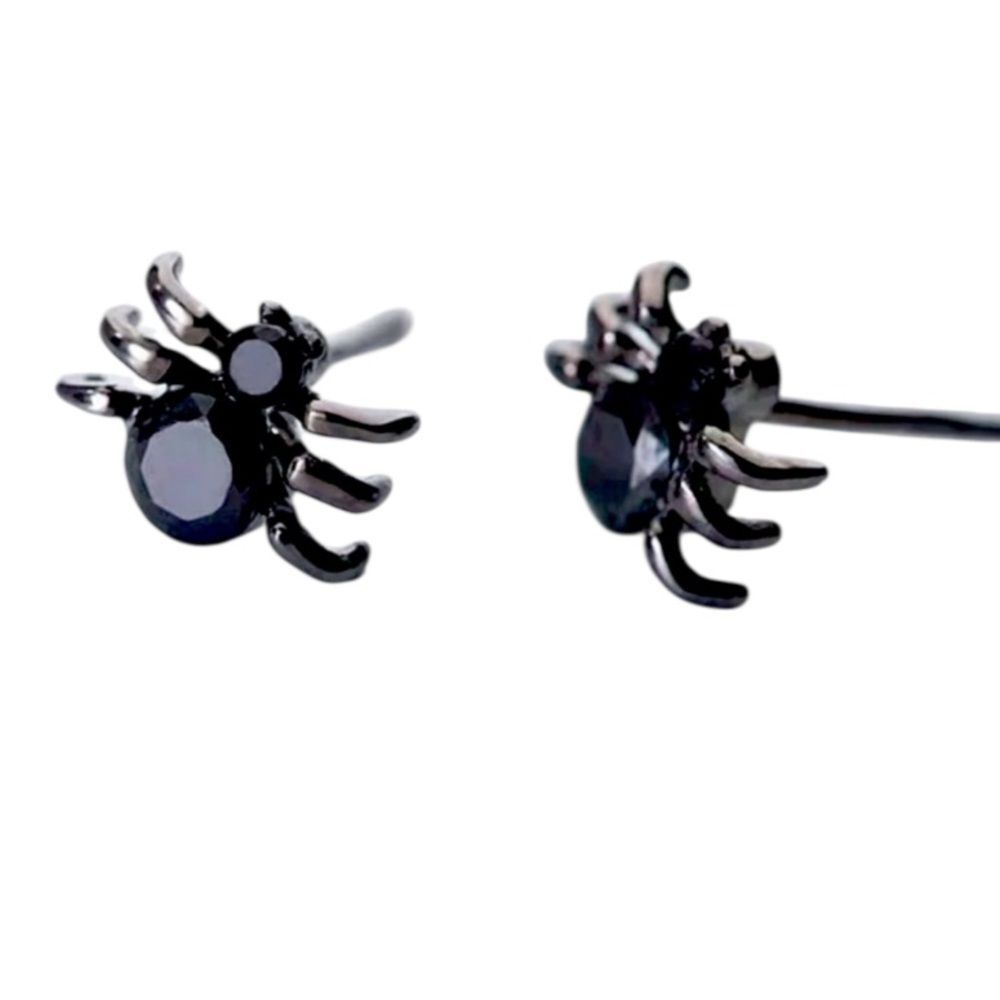 Black Crystal Spider Earrings Super cute!! NEW
